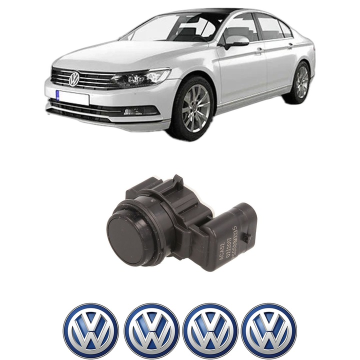 Senzor parcare Volkswagen PASSAT B8 (3G2, CB2) din 2014-2024, pentru bara Fata Spate, 4 Stickere auto Volkswagen