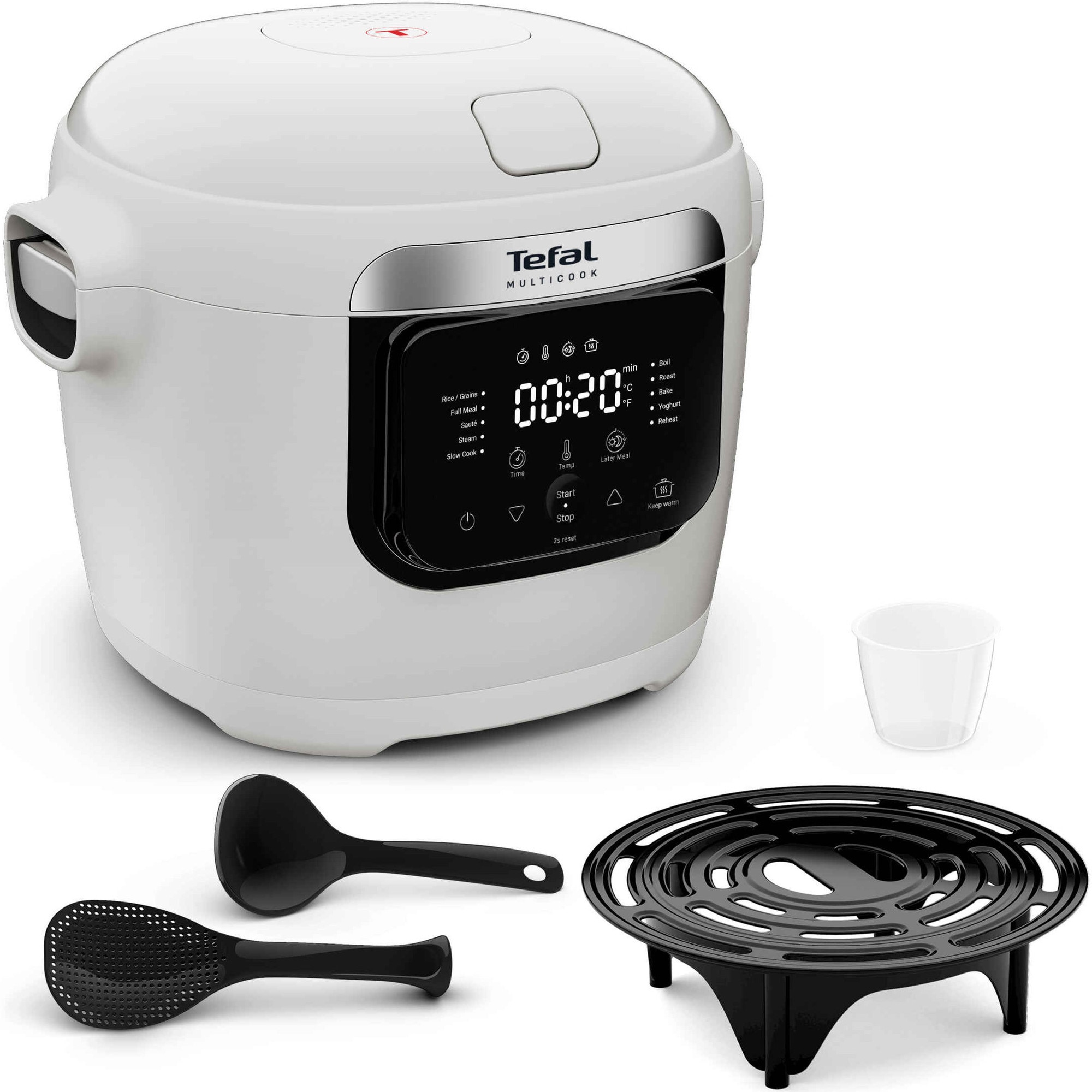 Multicooker Tefal Multicook Basic MY700B30, 700W, capacitate 6L, 10 programe de gatire, panou de comanda digital, oprire automata, vas antiaderent, timp si temperatura ajustabile,