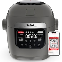 Multicooker inteligent Tefal Multicook & Fry MY731BF0, 1200W, capacitate vas ceramic antiaderent 6L, 12 programe automate, functie aer cald, functie pastrare la cald, temperatura reglabila, gri