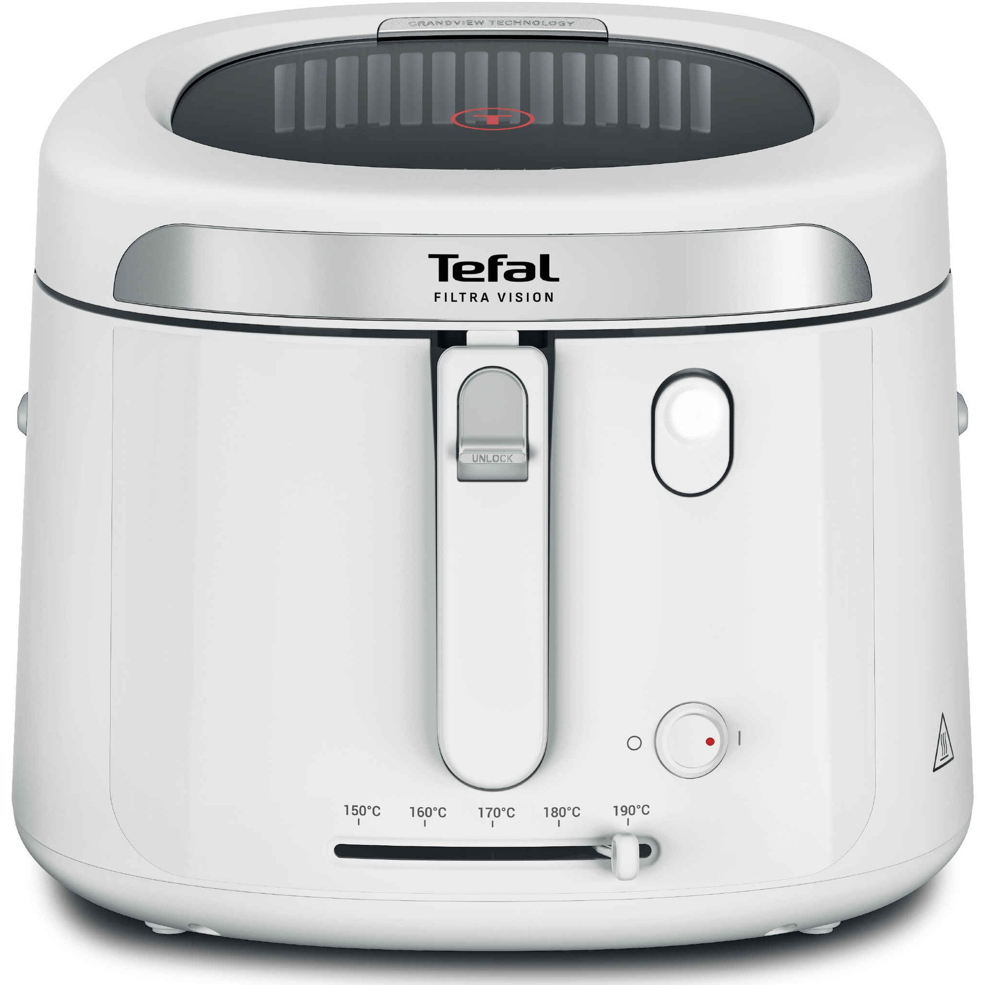 Friteuza Tefal Filtra Vision FF2541E0, 1900W, capacitate 2.1L, temperatura ajustabila 150-190°C, filtru metalic, fereastra supraveghere, vas antiaderent, alb