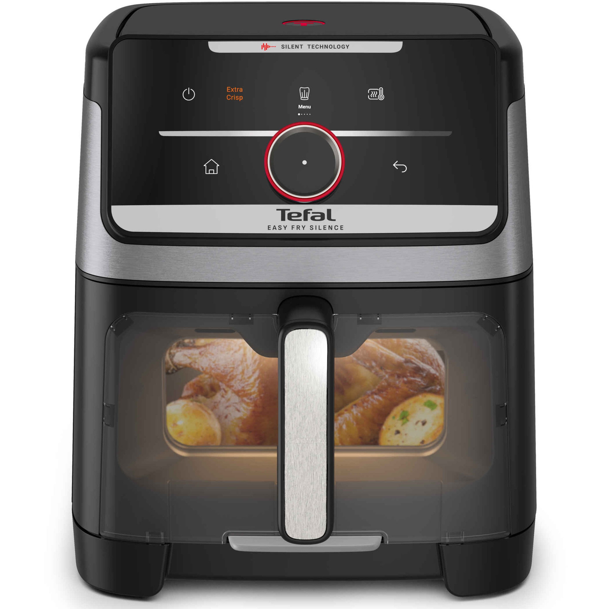 Friteuza cu aer cald Tefal Easy Fry Silence EY876DE1 air fryer, 1800W, capacitate 7L, 12 programe presetate, temperatura ajustabila 40-220°C, Smart Assist, oprire automata, fereast
