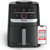 Friteuza cu aer cald Tefal Easy Fry Silence air fryer EY5728E1, 1670W, capacitate 5L, 11 programe presetate, temperatura ajustabila 40-220°C, Smart Assist, gatire silensioasa, oprire automata, panou frontal detasabil, capac depozitare, negru.