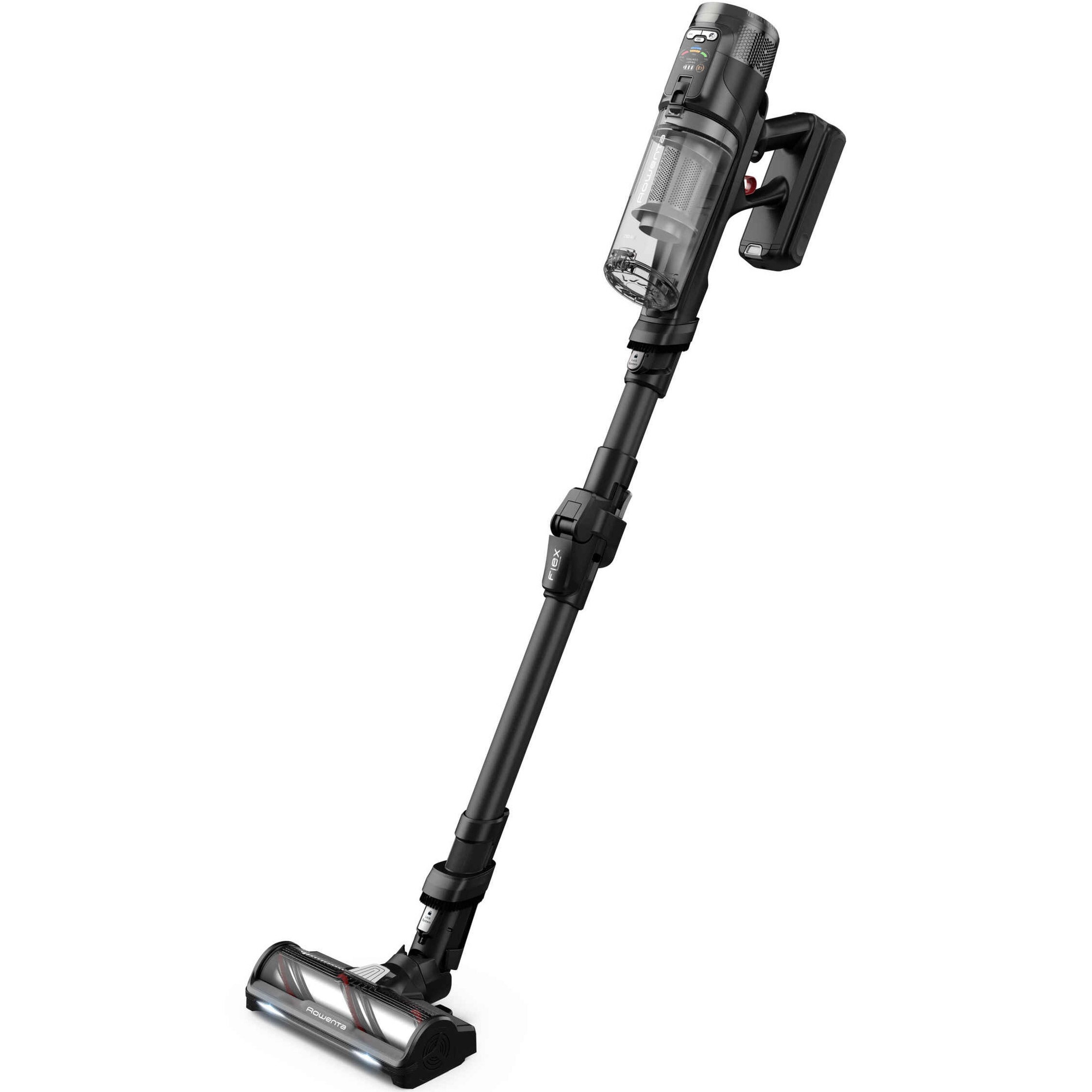 Aspirator vertical fara fir Rowenta X-Force Flex 12.60 Neo Complete RH9L5SE0, 150 Air Watt in modul Boost, autonomie pana la 45 minute, tub flexibil, 2 perii motorizate, baterie de
