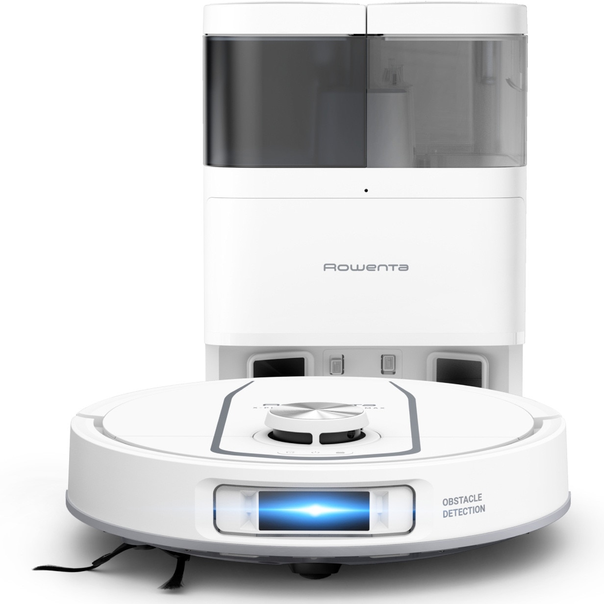 Robot de aspirare Rowenta X-Plorer Serie 580 Max RR9547E0, putere 10.000 Pa, 120 minute, functie mop extensibil, management harti, statie all in one, evitare obstacole, anti-incalc