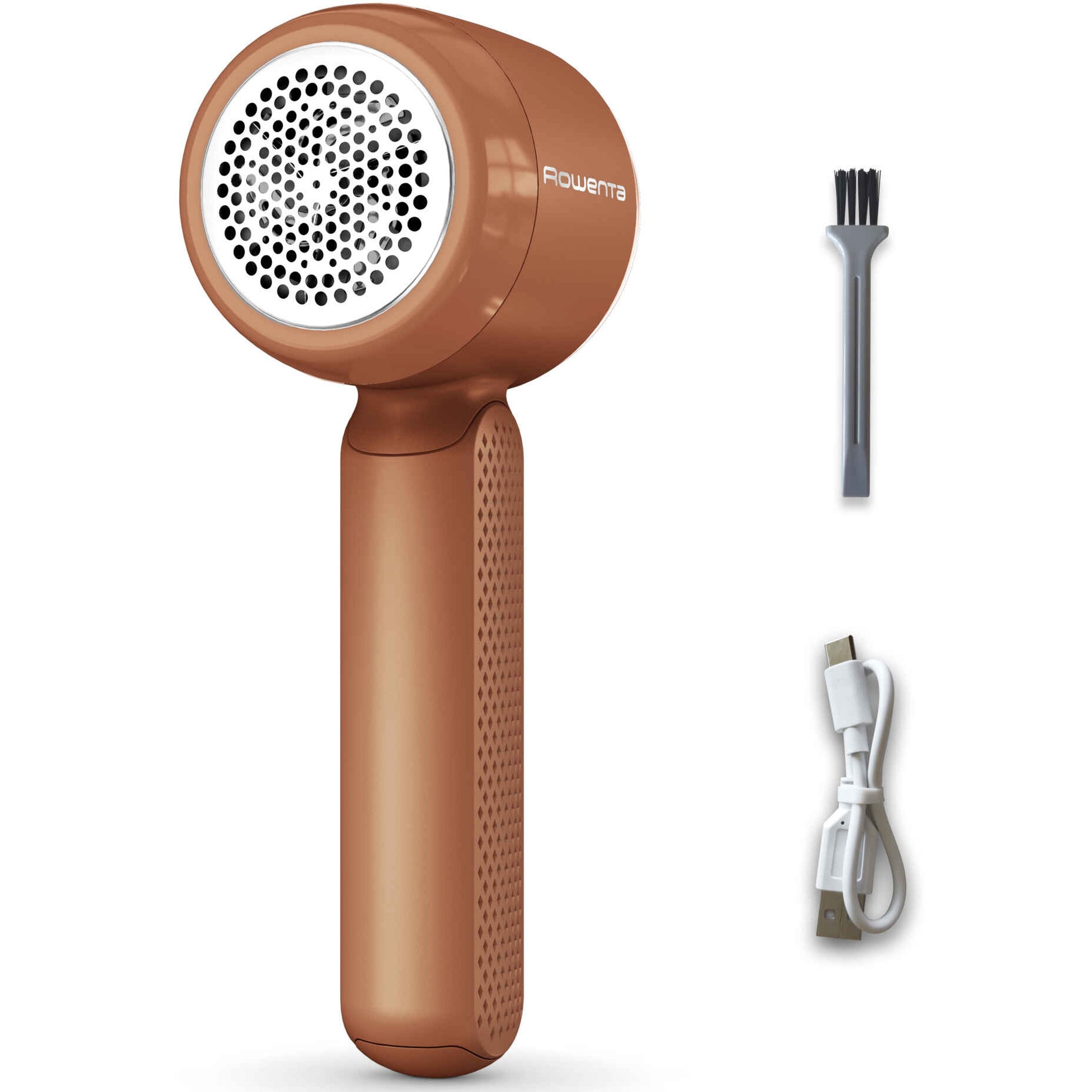 Aparat de curatat scame Rowenta Easy Care JA8001E0, autonomie 60 minute, perie de curatare, cablu incarcare USB-C, maner ergonomic, teracotta