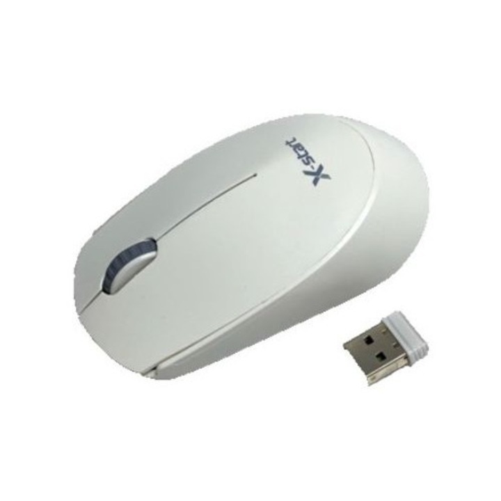 Mouse Conexiune 2.4G, USB, 1000 DPI, Ergonomic si Portabil, culoare alb