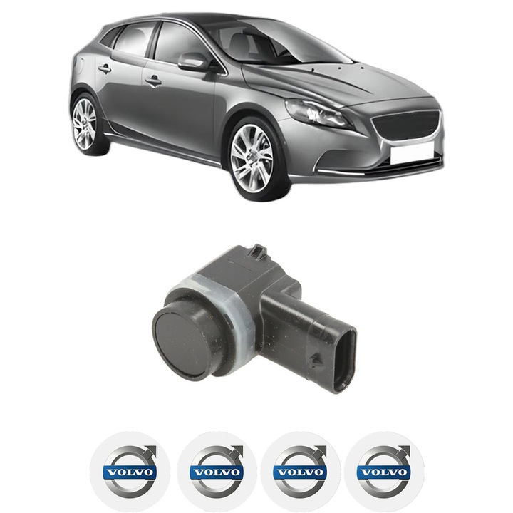 Senzor parcare VOLVO V40 Hatchback (525) din 2012-2019, pentru bara Fata, 4 Stickere auto VOLVO