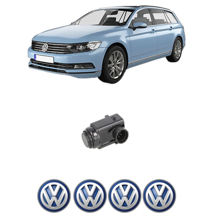 Senzor parcare Volkswagen PASSAT B8 Variant (3G5, CB5) din 2014-2024, pentru bara Fata Spate, 4 Stickere auto Volkswagen