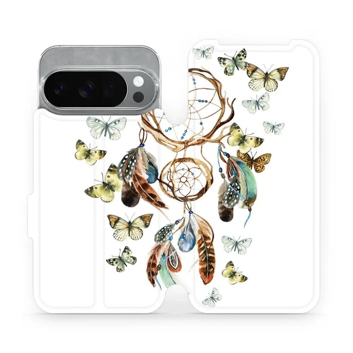 Husa flip Mobiwear pentru Google Pixel 10 Pro, design cu animale, rezistenta la socuri si zgarieturi, multicolor