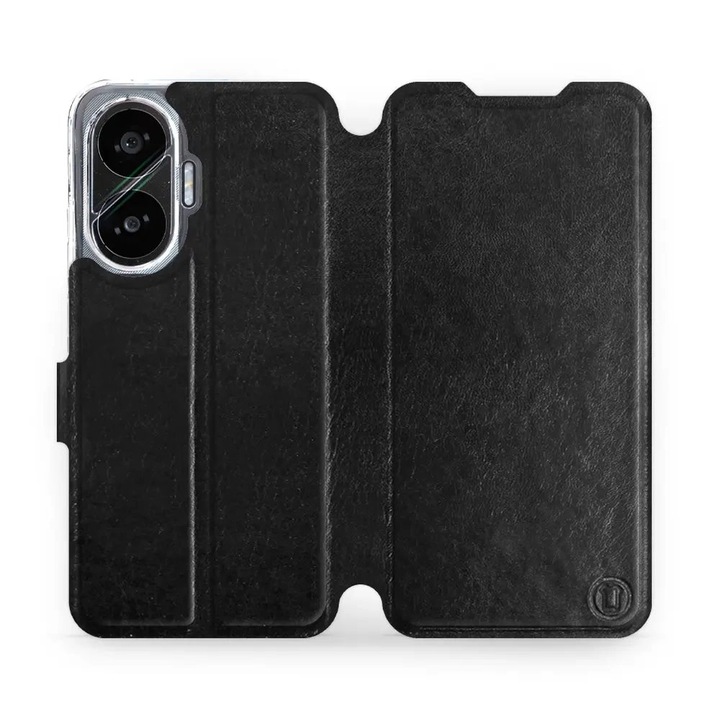 Husa flip Mobiwear pentru Xiaomi Poco F7, neagra, rezistenta la socuri si zgarieturi