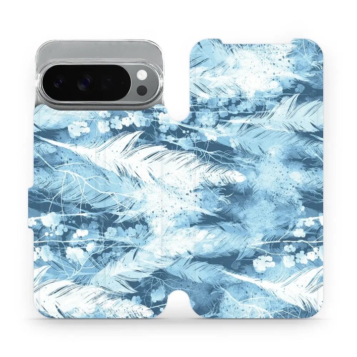 Husa flip Mobiwear pentru Google Pixel 10 Pro XL, rezistenta la socuri si zgarieturi, albastra, set 1 buc.