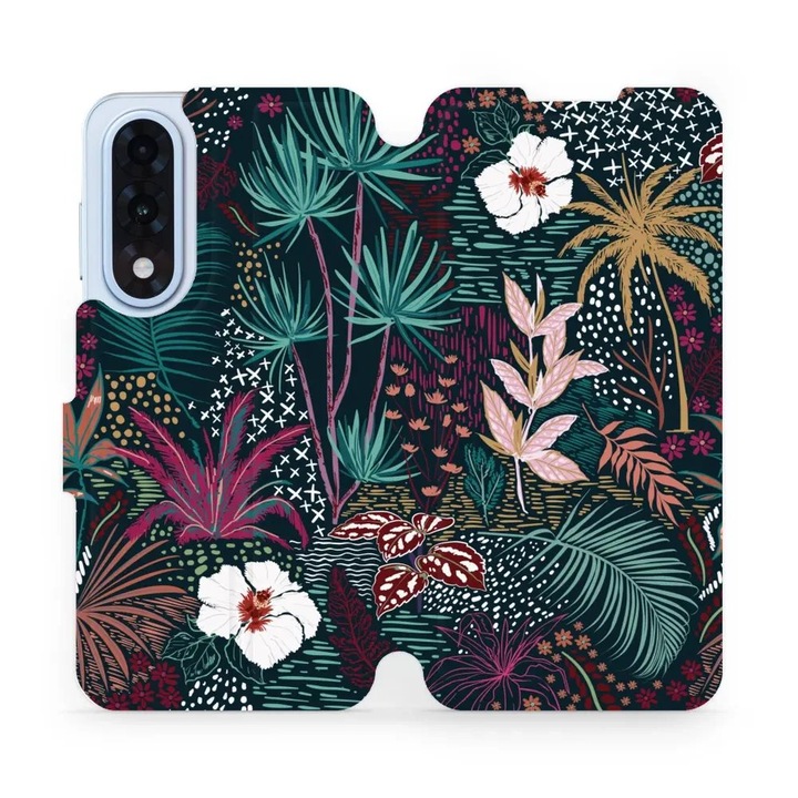 Флип калъф Mobiwear за OnePlus Nord CE5, дизайн цветя, устойчив на удари и надрасквания, многоцветен