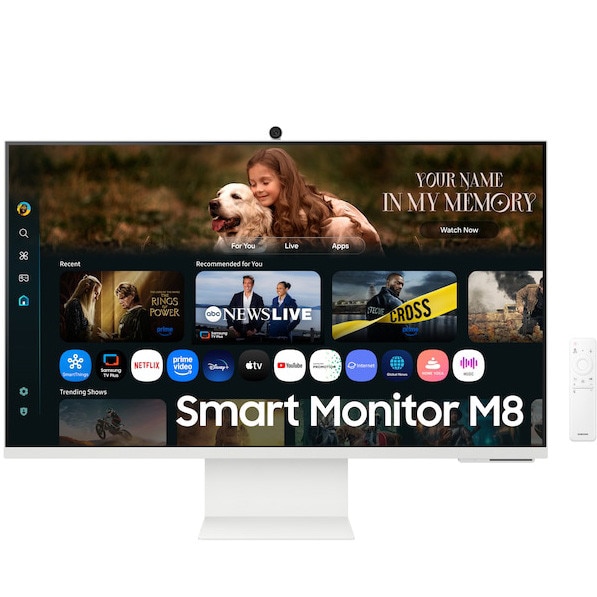 Monitor VA LED Samsung Smart M8, 32", 4K UHD (3840 x 2160), 60Hz, 4ms, HDMI/USB-C, Eye Saver, Flicker Free, Smart TV Apps, Alb