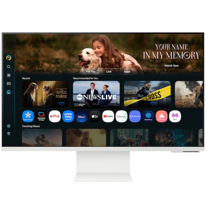 Монитор VA LED Samsung Smart M8, 32", 4K UHD (3840 x 2160), 60Hz, 4ms, HDMI/USB-C, Eye Saver, Flicker Free, Smart TV Apps, Бял