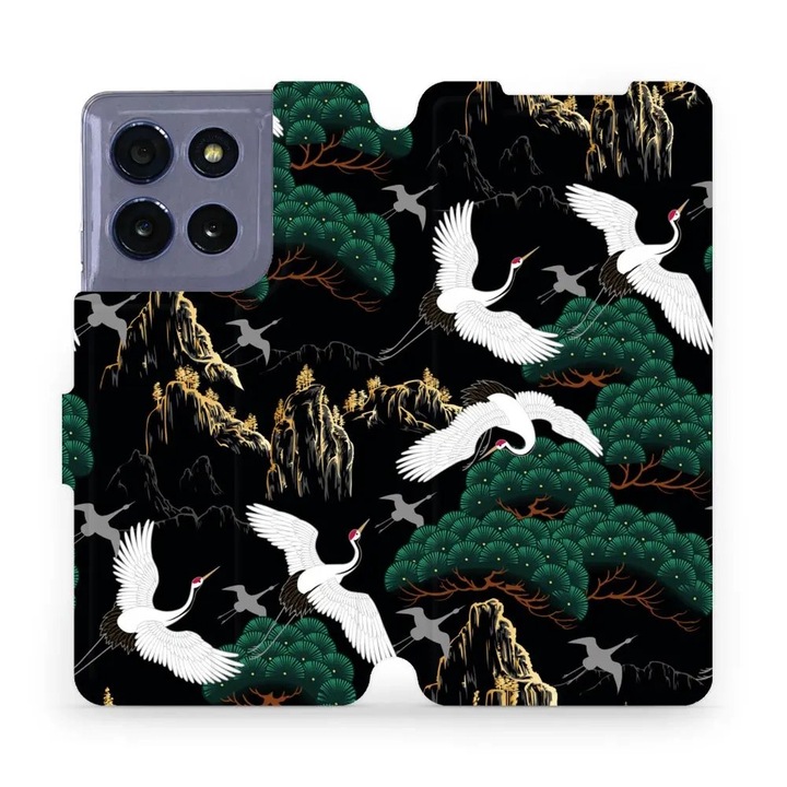 Husa flip Mobiwear pentru Motorola Moto G86 5G, protectie completa, design elegant, neagra