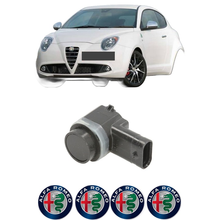 Senzor parcare ALFA-ROMEO MITO (955_) din 2008-2018, pentru bara Fata, 4 Stickere auto ALFA-ROMEO