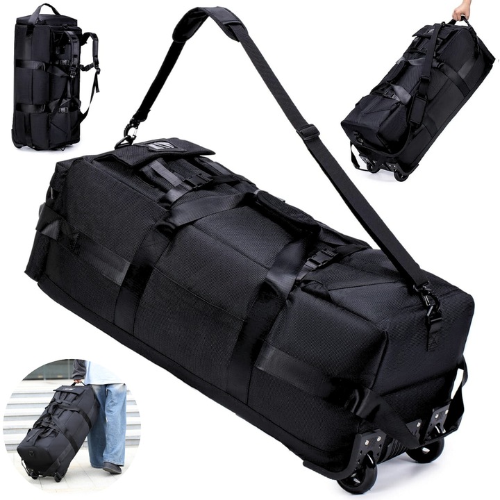 Geanta tip Troler 3 in 1 cu roti – 85L, Impermeabila & Rezistenta la Zgarieturi, Rucsac/Troler/Bagaj de Mana, pentru clalatorii voiaj cu Roti Durabile, Buzunare Multiple – Ideala pentru Calatorii, Sport si Vacante