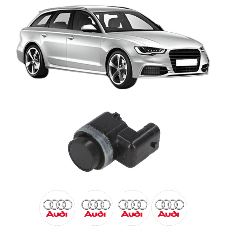 Senzor parcare AUDI A6 C7 Avant (4G5, 4GD) din 2011-2018, pentru bara Fata Spate, 4 Stickere auto AUDI