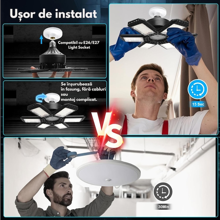 Lampa LED cu 6 brate mobile ajustabile + 1 Spatiu led Fix, VisionHub ...