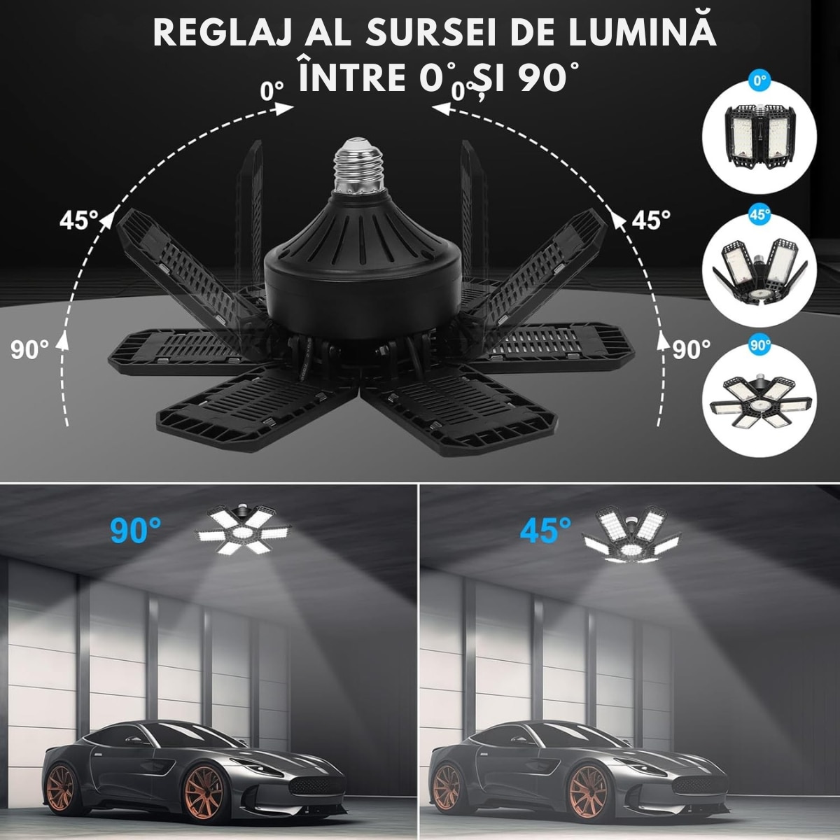 Lampa LED cu 6 brate mobile ajustabile + 1 Spatiu led Fix, VisionHub ...