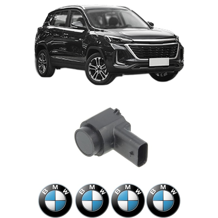 Senzor parcare BMW SERIA X3 din 2004-2021, pentru bara Fata Spate, 4 Stickere auto BMW SERIA