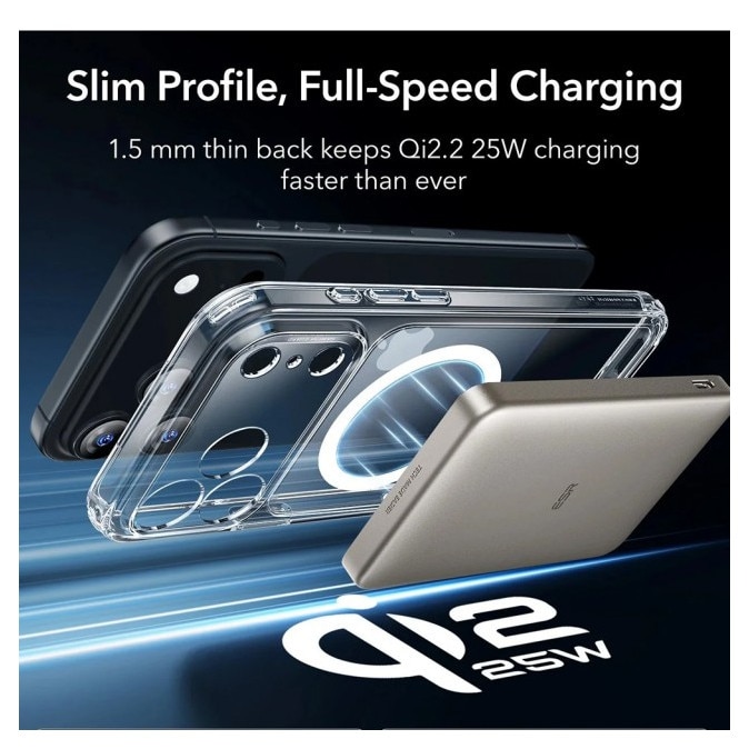 Husa ESR Classic HaloLock Compatibila Cu iPhone 17 Pro Max, Functie MagSafe, Protectie La Camera, Colturi Intarite, Clear