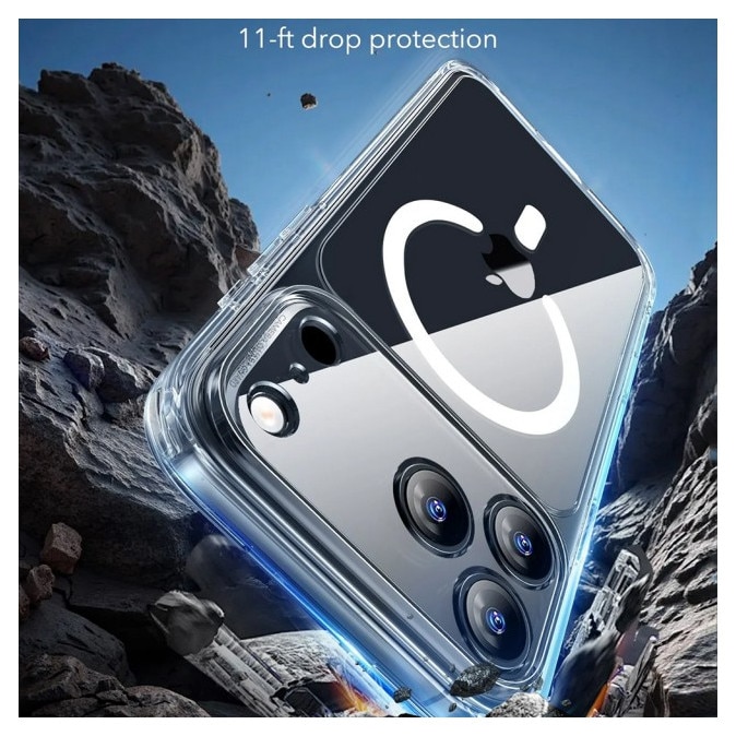 Husa ESR Classic HaloLock Compatibila Cu iPhone 17 Pro Max, Functie MagSafe, Protectie La Camera, Colturi Intarite, Clear