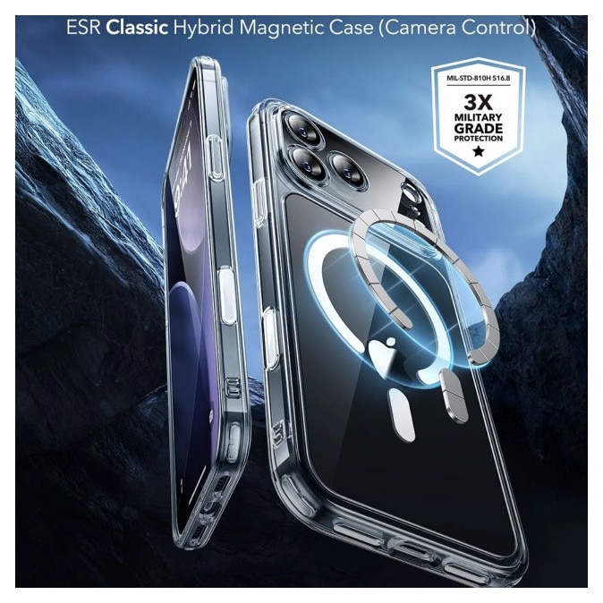 Husa ESR Classic HaloLock Compatibila Cu iPhone 17 Pro Max, Functie MagSafe, Protectie La Camera, Colturi Intarite, Clear