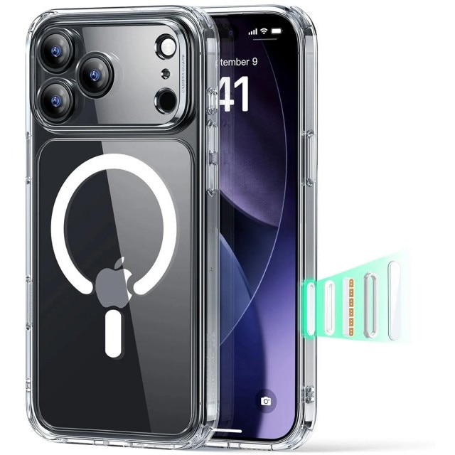 Husa ESR Classic HaloLock Compatibila Cu iPhone 17 Pro Max, Functie MagSafe, Protectie La Camera, Colturi Intarite, Clear