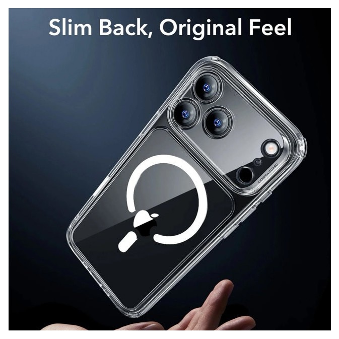 Husa ESR Classic HaloLock Compatibila Cu iPhone 17 Pro Max, Functie MagSafe, Protectie La Camera, Colturi Intarite, Clear