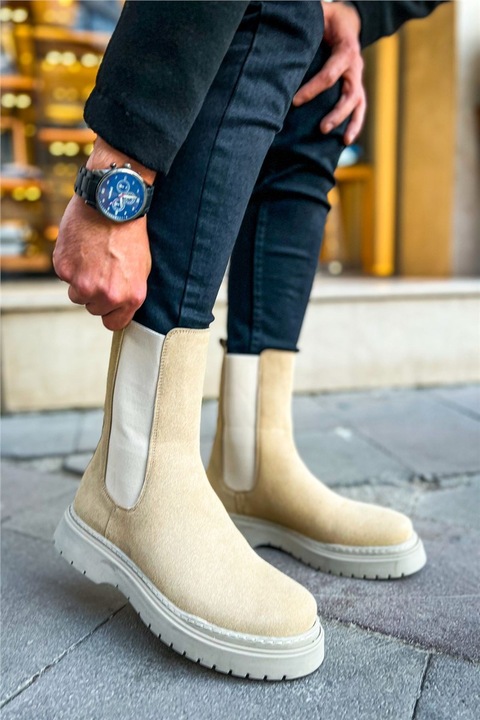 Férfi csizma, Öko velúr, Chekich, 367428, Bézs