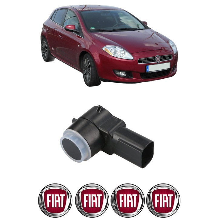 Senzor parcare FIAT BRAVO II (198_) din 2006-2016, pentru bara Fata Spate, 4 Stickere auto FIAT
