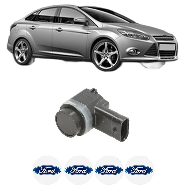 Senzor parcare FORD FOCUS III Saloon din 2010-2020, pentru bara Fata, 4 Stickere auto FORD