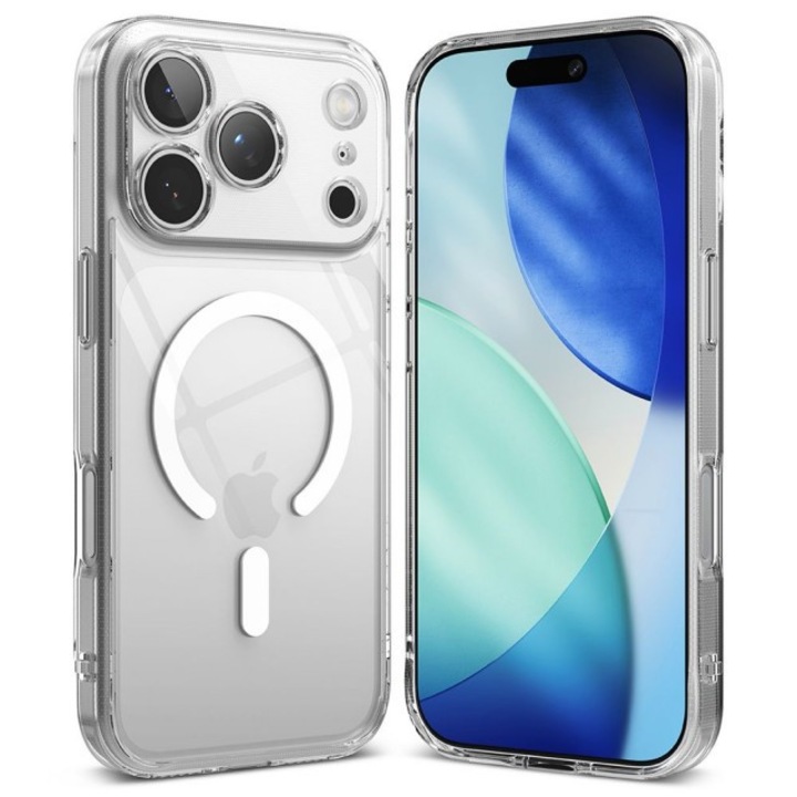 Husa Ringke Fusion MagSafe Pentru iPhone 17 Pro Max, Protectie la Camere, Colturi Intarite, Tehnologie MagSafe, Transparenta