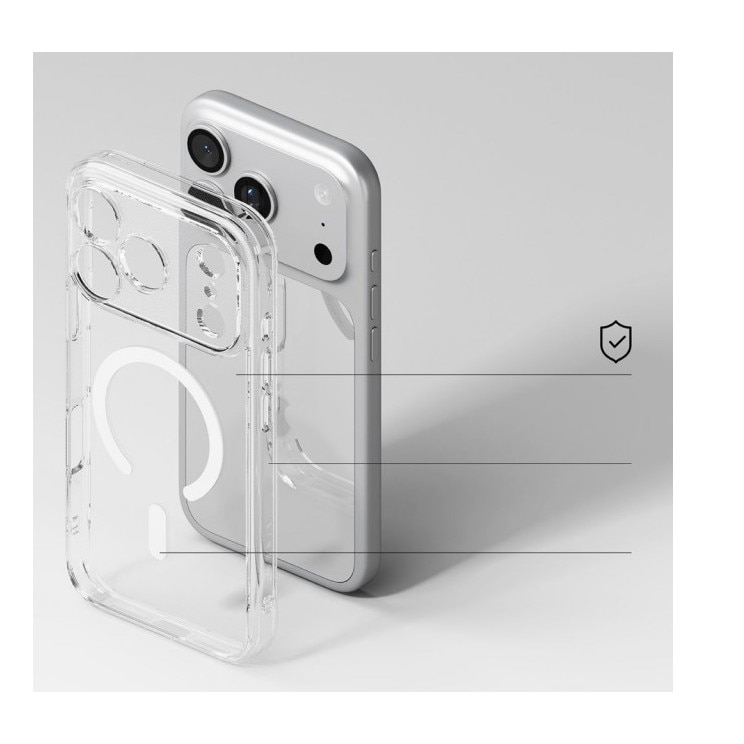 Husa Ringke Fusion MagSafe Pentru iPhone 17 Pro Max, Protectie la Camere, Colturi Intarite, Tehnologie MagSafe, Transparenta
