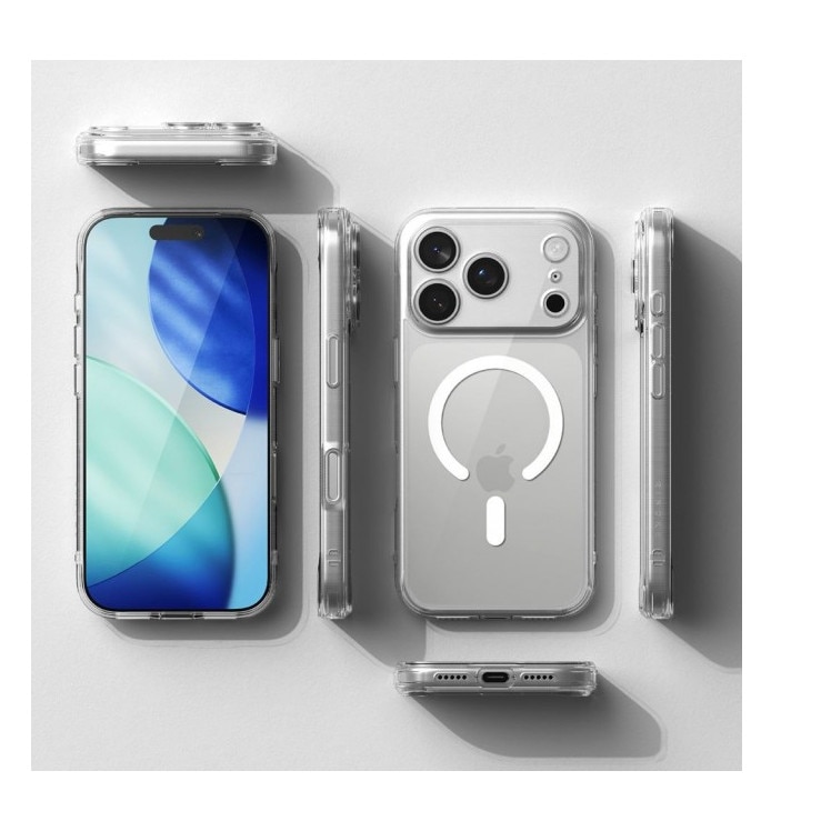 Husa Ringke Fusion MagSafe Pentru iPhone 17 Pro Max, Protectie la Camere, Colturi Intarite, Tehnologie MagSafe, Transparenta