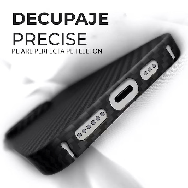 Husa din fibra de aramida/Kevlar pentru iPhone 17 Pro Max Daden®, MagSafe Integrat, Protectie Antisoc, Camera Ultra Safe, Negru