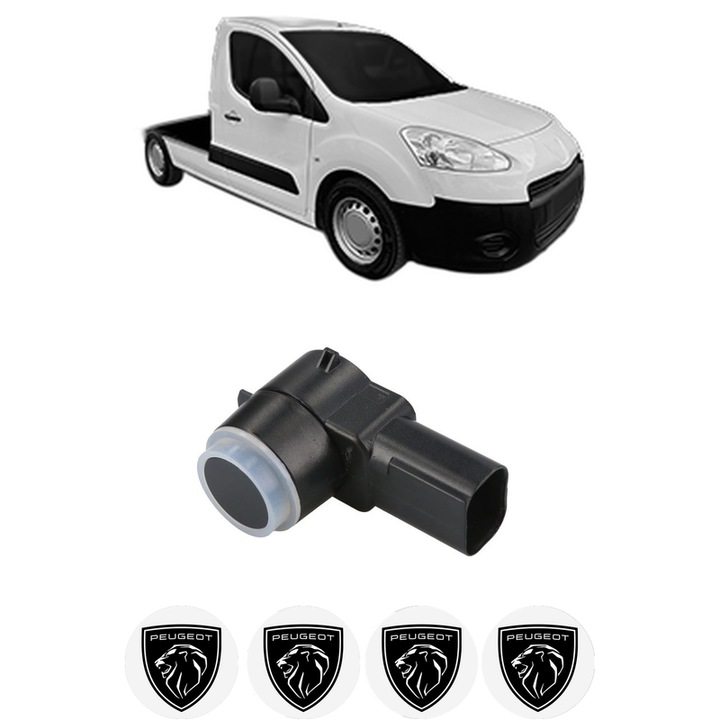Senzor parcare PEUGEOT PARTNER Platform/Chassis din 2009-2015, pentru bara Fata Spate, 4 Stickere auto PEUGEOT