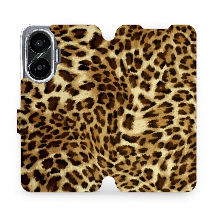 Husa flip Mobiwear pentru Xiaomi Poco F7, design cu pisici, rezistenta la socuri si zgarieturi, multicolor