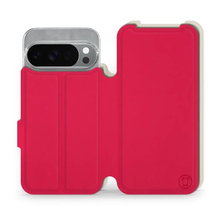 Husa flip Mobiwear pentru Google Pixel 10 Pro, rosie, design elegant, rezistenta la socuri, set 1 husa