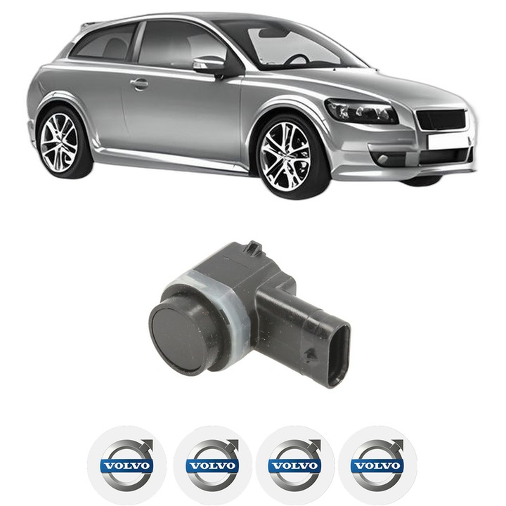 Senzor parcare VOLVO C30 (533) din 2006-2012, pentru bara Fata, 4 Stickere auto VOLVO
