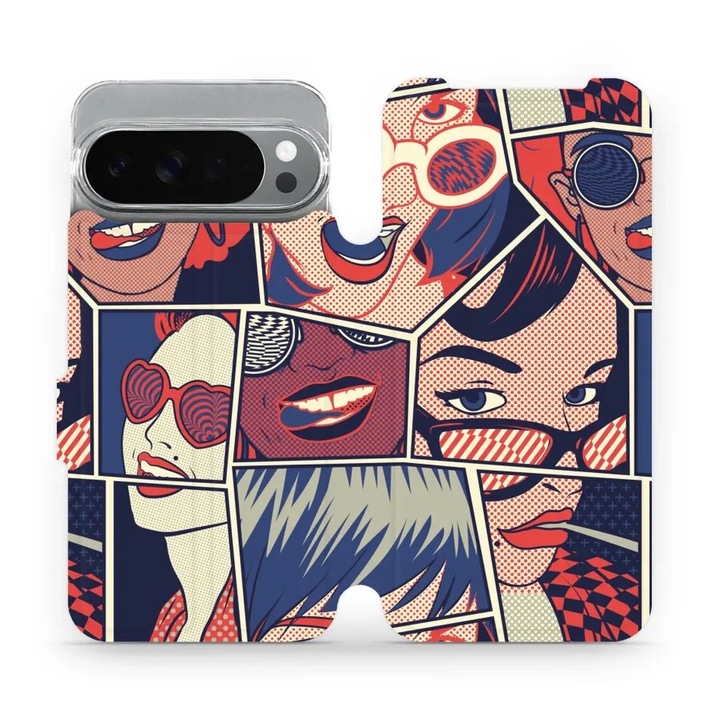 Husa flip Mobiwear pentru Google Pixel 10 Pro XL, rezistenta la socuri si zgarieturi, multicolor