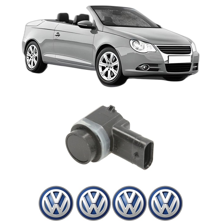 Senzor parcare Volkswagen EOS (1F7, 1F8) din 2006-2015, pentru bara Fata, 4 Stickere auto Volkswagen