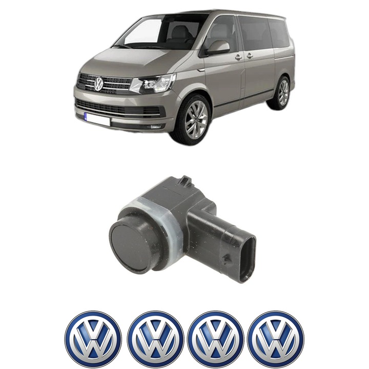 Senzor parcare Volkswagen TRANSPORTER T5 Bus (7HB, 7HJ, 7EB, 7EJ) din 2003-2015, pentru bara Fata, 4 Stickere auto Volkswagen
