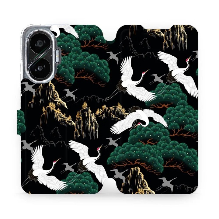 Husa flip Mobiwear pentru Xiaomi Poco F7, design elegant, rezistent la socuri si zgarieturi, neagra