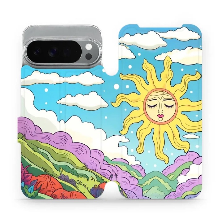 Husa flip Mobiwear pentru Google Pixel 10 Pro XL, multicolor, rezistenta la socuri si zgarieturi