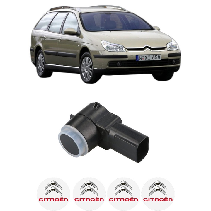 Senzor parcare CITROEN C5 II Estate Van (RE_) din 2004-2008, pentru bara Fata Spate, 4 Stickere auto CITROEN