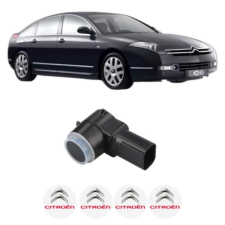 Senzor parcare CITROEN C6 (TD_) din 2005-2012, pentru bara Fata Spate, 4 Stickere auto CITROEN
