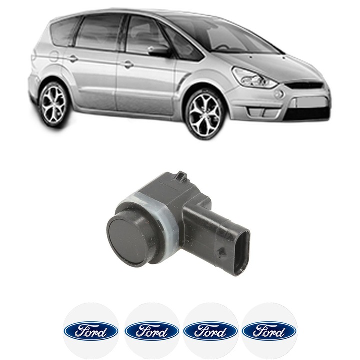 Senzor parcare FORD S-MAX (WA6) din 2006-2014, pentru bara Fata, 4 Stickere auto FORD
