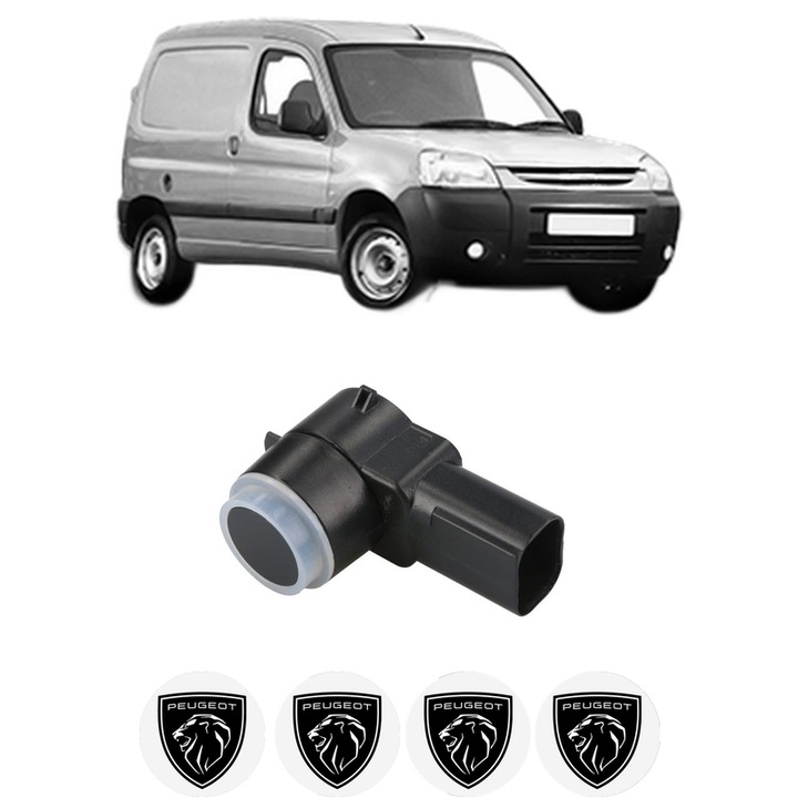Senzor parcare PEUGEOT PARTNER Box Body/MPV din 2008-2016, pentru bara Fata Spate, 4 Stickere auto PEUGEOT